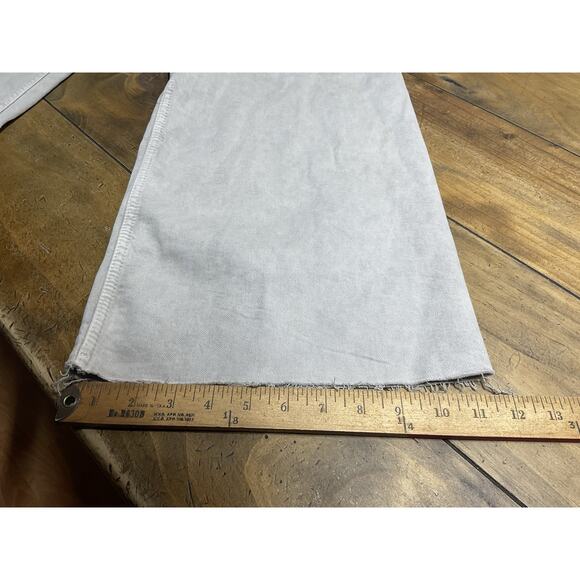 Zara The Marine Straight Jeans Womens 8 Gray High Rise Wide Leg Raw Hem Denim - Picture 10 of 11